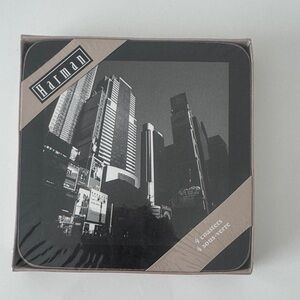 NEW Harman New York City NYC Urban Skyline Coasters Set of 4 in Black and Gray